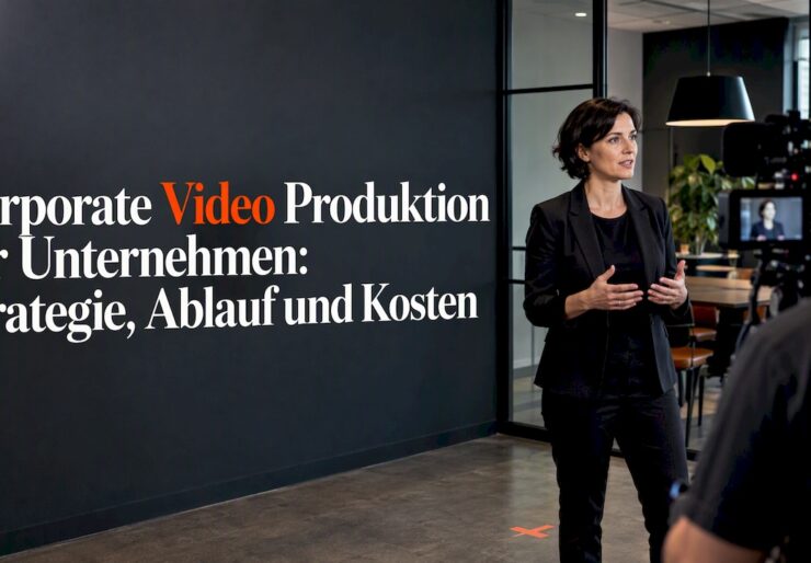 Filmcrew dreht ein Interview für ein Unternehmen