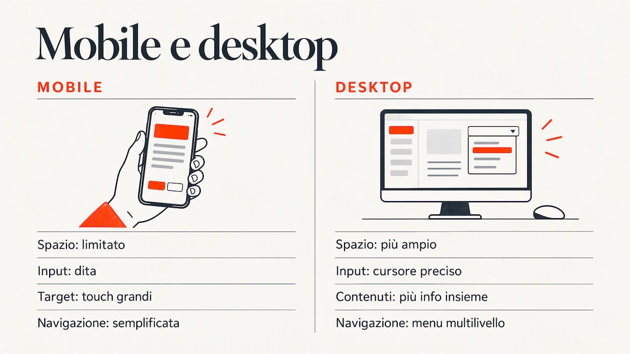 Differenze di progettazione tra mobile e desktop