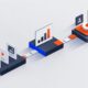Geometric stages representing a B2B social roadmap