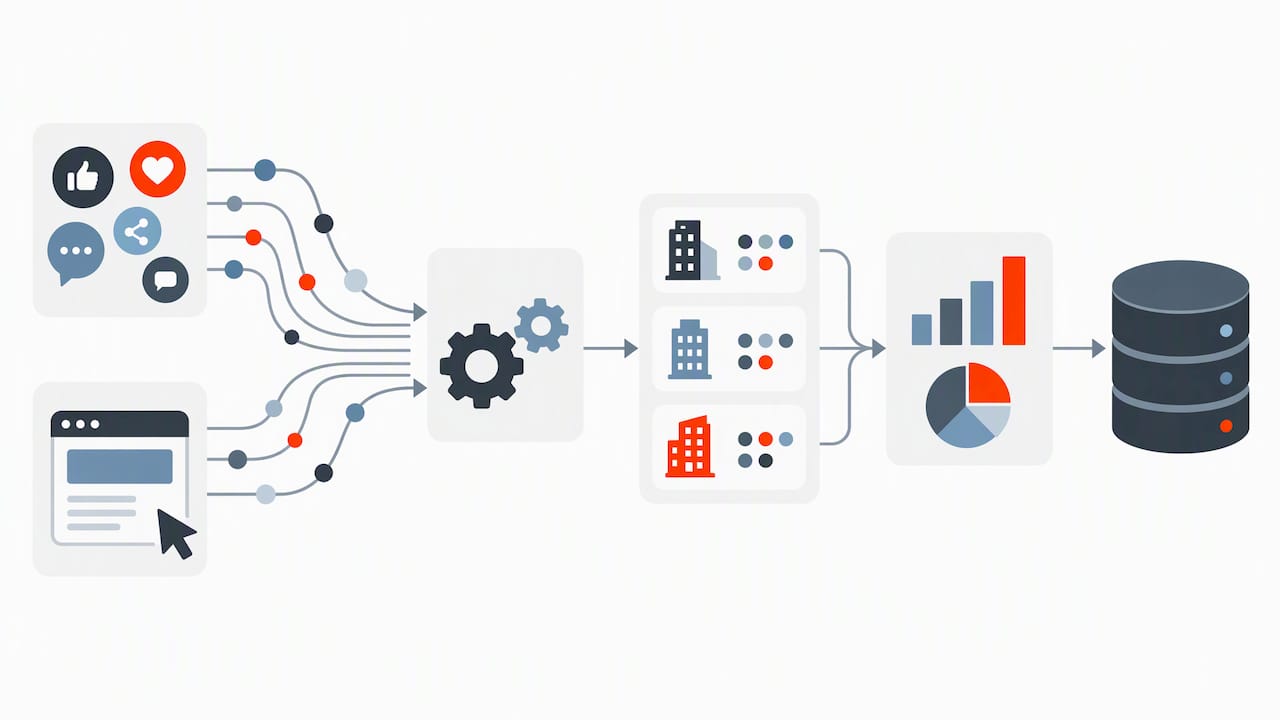 Social touchpoints matched to unified CRM accounts