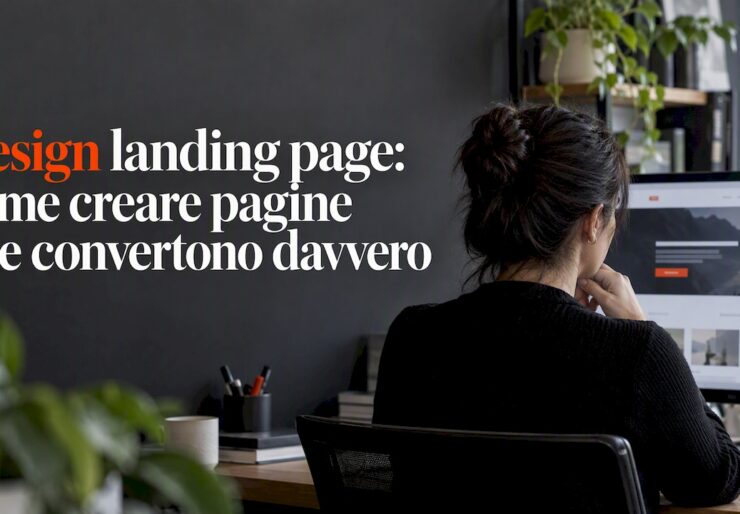 Un professionista controlla una landing page sullo schermo