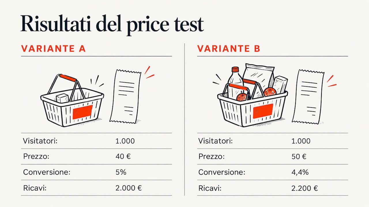 Confronto tra conversioni e margini delle varianti