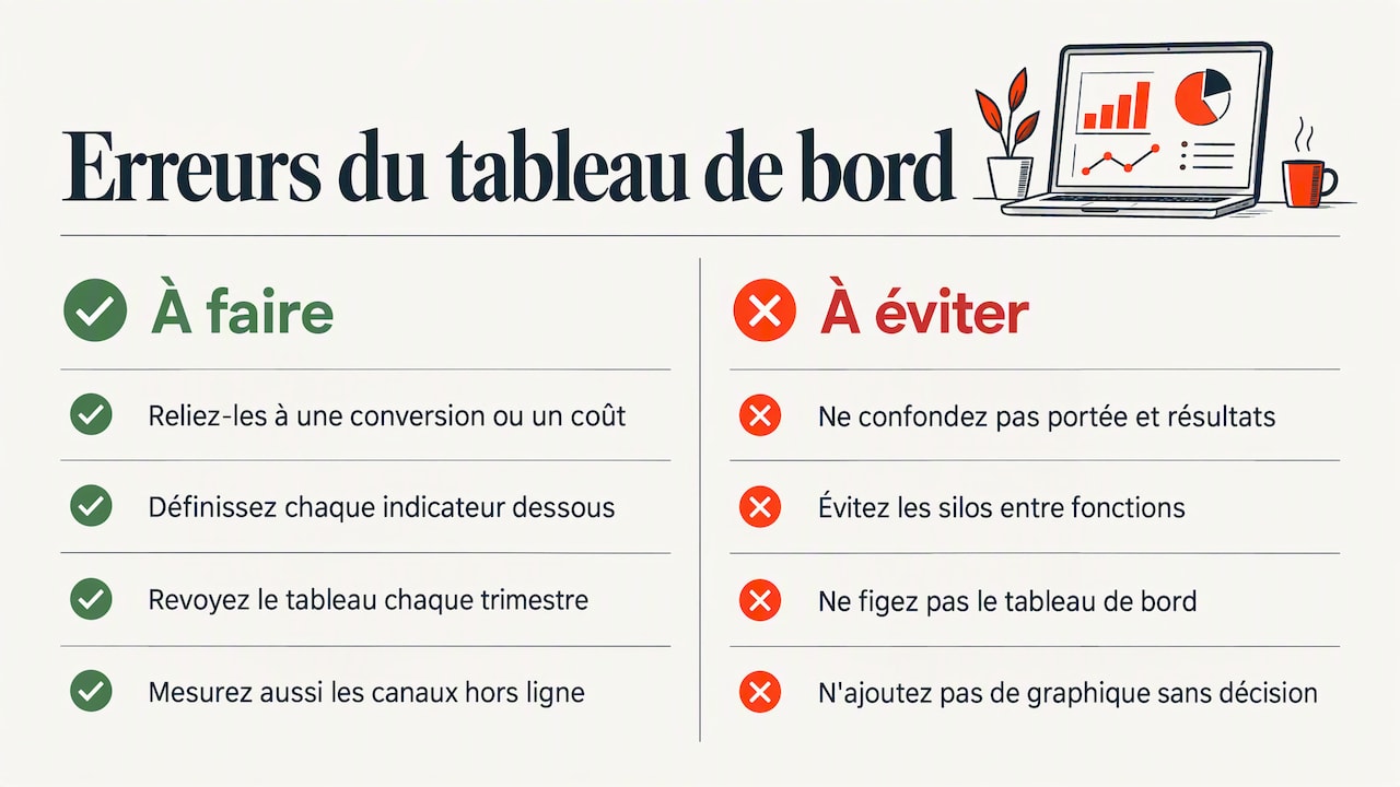 Les erreurs qui rendent un tableau de bord inutile — overview diagram