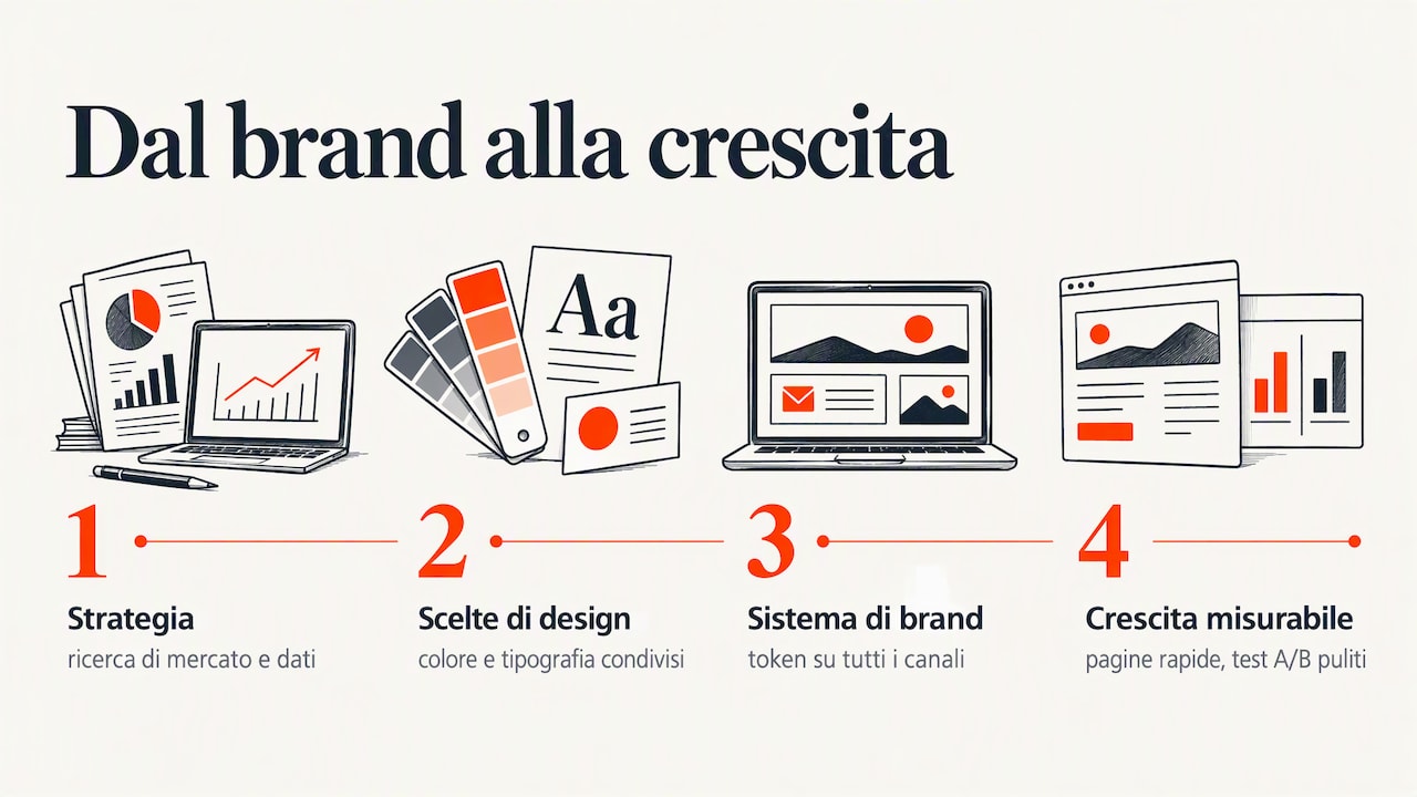 Il nostro punto di vista: un design system è un sistema di brand — overview diagram