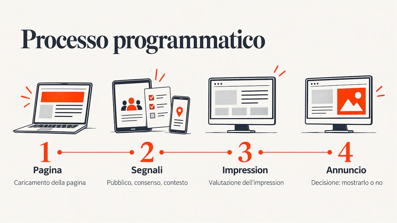Flusso di valutazione e decisione di un'impression programmatica