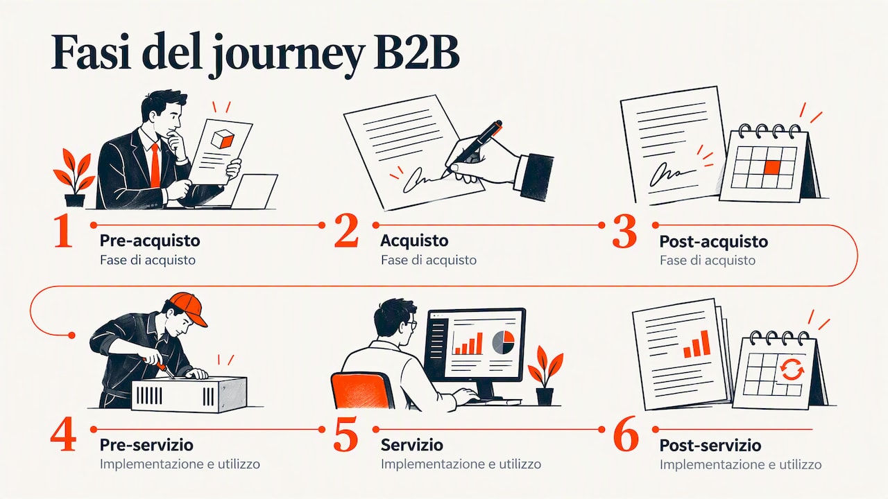 Customer journey B2B: perché il modello B2C non basta — overview diagram