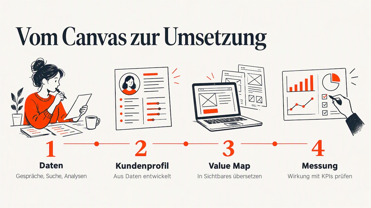 Unsere Sicht: Das Canvas ist der Anfang der Positionierung, nicht das Ende — overview diagram
