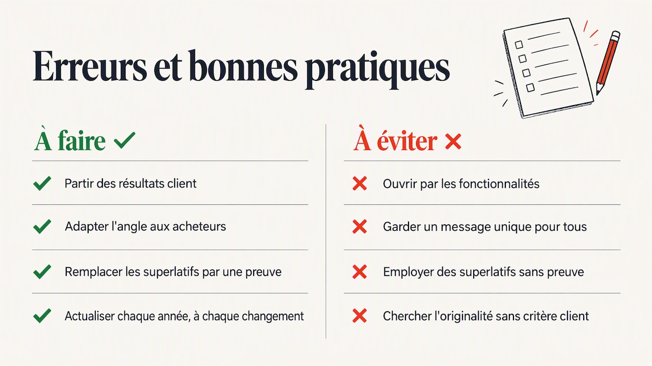 Les erreurs qui affaiblissent le message — overview diagram