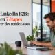 Chef de projet marketing en train de rédiger un post LinkedIn
